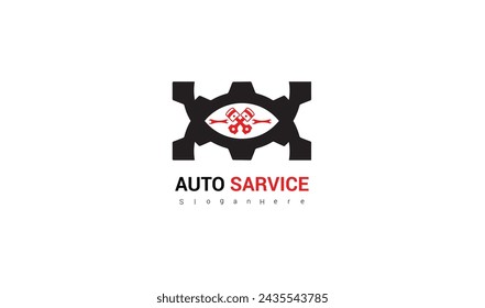 Un emblema elegante y moderno con una llave inglesa y un motivo de engranaje, que simboliza la precisión y la experiencia en la reparación de automóviles.