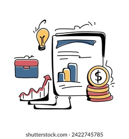 Sleek and Modern Flat Illustration for Web and Advertising, Enhance Your Marketing Strategy with Framework Marketing Artwork