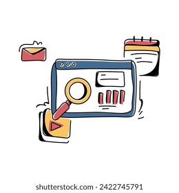 Ilustración plana brillante y moderna para la Web y la publicidad, mejore su estrategia de marketing con el trabajo artístico de marketing de Framework