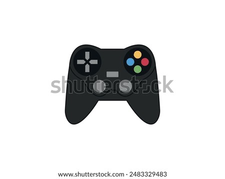 Sleek Modern Gamepad Icon. Digital Abstract Gaming Controller. High-Tech Graphic Art. Minimalist Gaming Illustration. Flat Design 3D Handheld Gamepad. Controller with Buttons. Vintage Gaming Joystick.