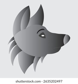 A sleek, modern gray wolf head logo, ideal for branding, animal-related businesses, or impactful graphic design.