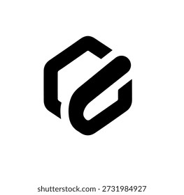 Design de logotipo abstrato hexagonal moderno e elegante com letra estilizada integrada e forma geométrica dinâmica para marca