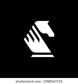 A sleek and modern horse chess logo symbolizing strategy, intelligence, and power.