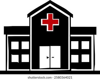 sleek modern hospital icon design. futuristic medical vector design. minimalist healthcare building illustration.