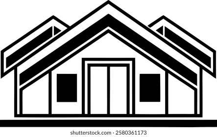 sleek modern house icon. minimalist geometric home design. professional real estate vector logo.