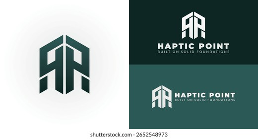 Elegante e moderno emblema HP para uma empresa de construção, incorporando força, precisão e excelência na construção. Suas linhas geométricas evocam integridade estrutural e inovação.