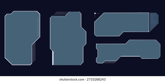 Sleek modern HUD elements with a cool blue hue, perfect for futuristic interface designs, gaming overlays, and advanced tech visualizations in your projects
