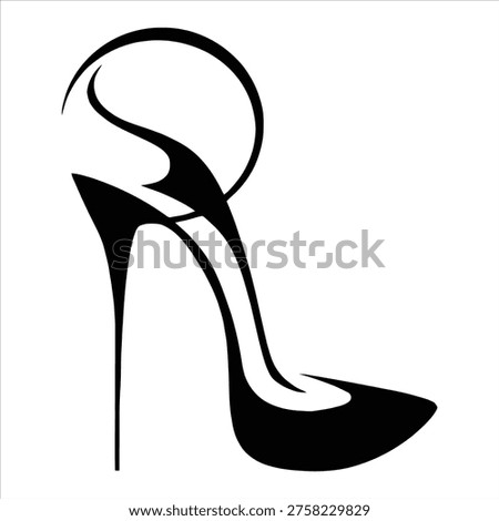 A sleek and modern illustration of a high heel shoe with a stiletto heel and pointed toe