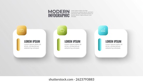 A sleek and modern infographic layout featuring minimalist business icons and text spaces