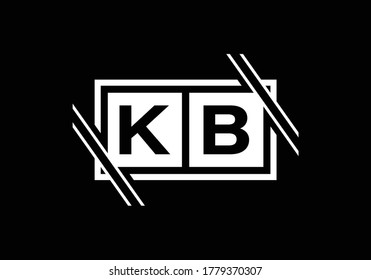 Plantilla de vectores de diseño de logotipo K B de la letra monograma inicial. Diseño de logotipo para letras K B