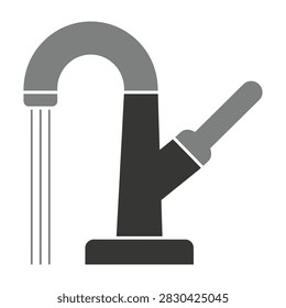 A sleek modern kitchen faucet with water flowing from it, clean design and functionality