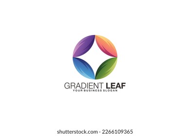 A sleek and modern Leaf Logo, designed with a gradient effect