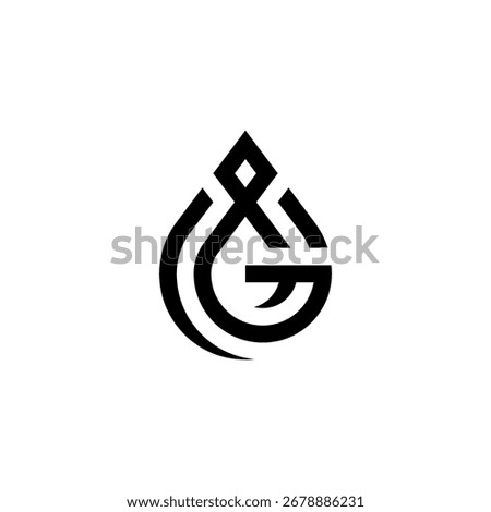 A sleek and modern logo blending the letter G within a dynamic water drop shape. Its elegant, futuristic design conveys innovation and purity, ideal for a forward-thinking brand.