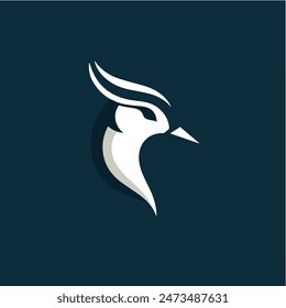 A sleek and modern logo design featuring a stylized lapwing bird head, rendered in a flat minimal style. Bird Head Vector Art Logo Design.