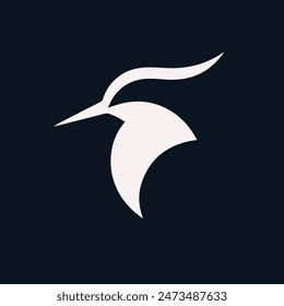 A sleek and modern logo design featuring a stylized lapwing bird head, rendered in a flat minimal style. Bird Head Vector Art Logo Design.