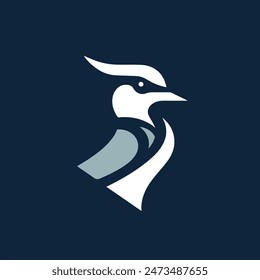 A sleek and modern logo design featuring a stylized lapwing bird head, rendered in a flat minimal style. Bird Head Vector Art Logo Design.