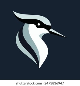 A sleek and modern logo design featuring a stylized lapwing bird head, rendered in a flat minimal style. Bird Head Logo Design. Bird Face Vector Logo. Bird Head Logo. Design.