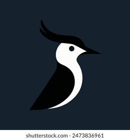 A sleek and modern logo design featuring a stylized lapwing bird head, rendered in a flat minimal style. Bird Head Logo Design. Bird Face Vector Logo. Bird Head Logo. Design.