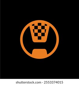 Um design de logotipo elegante e moderno com um círculo arrojado com a letra "H" no centro.