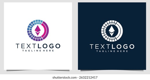 A sleek and modern logo design featuring a circular grid with a stylized coin or token symbol at the center, conveying themes of cryptocurrency, decentralized finance, and technological innovation. 
