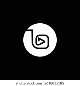 A sleek, modern logo featuring a play button inside a circle, perfect for media, streaming services, or digital platforms looking for a clean, simple design.
