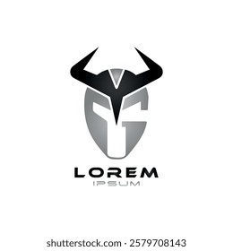 A sleek, modern logo featuring a stylized bull head fused with geometric typography. The gradient effect enhances depth, creating a futuristic, strong, and professional brand identity.