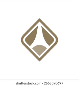 Un logotipo elegante y moderno con una silueta estilizada de piedra o montaña, que simboliza la fuerza y la durabilidad.