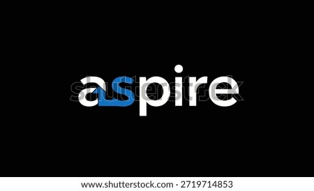 A sleek, modern logo featuring the word 'aspire' in white and blue typography against a stark black background. The letter 'a' subtly incorporates