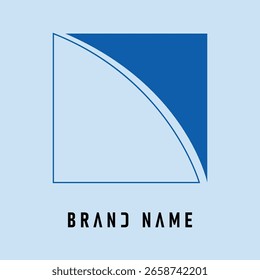 Ein elegantes und modernes Logo in quadratischem Design mit einem einzigartigen gebogenen Element