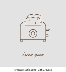 Sleek modern logo toaster with toast. Clean and simple label for companies and shops. Vector illustration