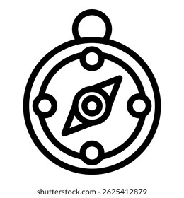 Sleek and modern minimalist compass icon design with clean lines and abstract artwork for digital app interface and web branding in black and white vector illustration