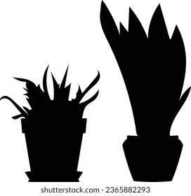 Sleek, Modern, Minimalistic, Abstract, Dynamic. silhoute pot plant