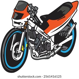 A sleek, modern motorcycle with an orange and black design, showcasing aerodynamic features. Perfect for enthusiasts and speed lovers seeking a stylish ride