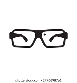 A sleek, modern pair of eyeglasses featuring thick black frames and a subtle gradient texture on the lenses. The design is minimalist and clean, focusing on sharp lines and a monochromatic aesthetic. .