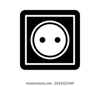 Pictogramme élégant et moderne d'une prise de courant. Symbolisant la connectivité, l'énergie ou les systèmes électriques. Utilisez pour les conceptions techniques, d'infrastructure ou de domotique. Simple impactful.