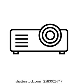 sleek and modern projector icon, perfect for presentation, multimedia, and technology-related designs. Ideal for apps, websites, and office graphics.