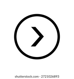 Una elegante y moderna flecha hacia la derecha dentro de un círculo. Ideal para navegación digital, interfaz de usuario, Web y diseños de App, que indican movimiento, progresión.