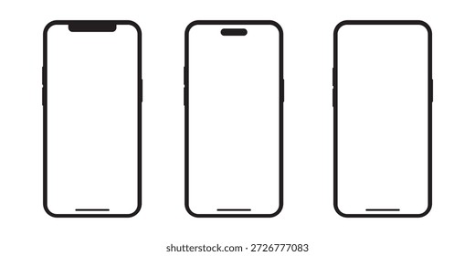 Elegante Moderno Smartphone Mockup Vetor Ilustração com Tela Vazia para Aplicativo e Web Design de IU