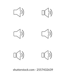 A sleek, modern sound icon representing audio or volume. The design features a speaker cone emitting sound waves, symbolizing sound output. The icon is minimalistic using clean lines composition.