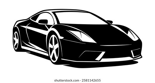 sleek modern sports car icon DESIGN. high-detail vector sports car illustration. aerodynamic luxury car vector art.