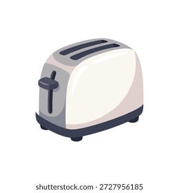 Uma torradeira elegante e moderna, com dois slots e uma alavanca, perfeita para fazer torradas de café da manhã.