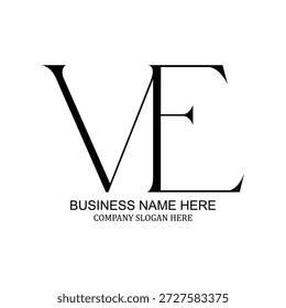 Sleek modern VE logo design for businesses and startups, unique VE branding, creative VE identity, professional VE icon, minimalist flat and vector logo inspiration for versatile brand presence