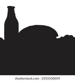 A sleek and modern vector illustration of a burger silhouette, perfect for culinary designs, menus, or branding. Simple yet impactful, it captures the essence of deliciousness.