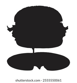 A sleek and modern vector illustration of a burger silhouette, perfect for culinary designs, menus, or branding. Simple yet impactful, it captures the essence of deliciousness.