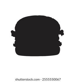 A sleek and modern vector illustration of a burger silhouette, perfect for culinary designs, menus, or branding. Simple yet impactful, it captures the essence of deliciousness.