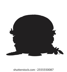 A sleek and modern vector illustration of a burger silhouette, perfect for culinary designs, menus, or branding. Simple yet impactful, it captures the essence of deliciousness.
