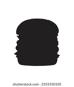 A sleek and modern vector illustration of a burger silhouette, perfect for culinary designs, menus, or branding. Simple yet impactful, it captures the essence of deliciousness.