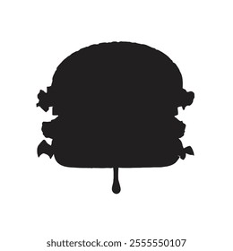 A sleek and modern vector illustration of a burger silhouette, perfect for culinary designs, menus, or branding. Simple yet impactful, it captures the essence of deliciousness.