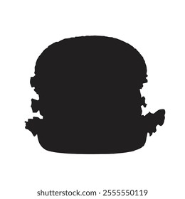 A sleek and modern vector illustration of a burger silhouette, perfect for culinary designs, menus, or branding. Simple yet impactful, it captures the essence of deliciousness.