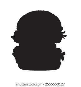 A sleek and modern vector illustration of a burger silhouette, perfect for culinary designs, menus, or branding. Simple yet impactful, it captures the essence of deliciousness.